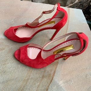 Rupert Sanderson Red Suede Shoe.